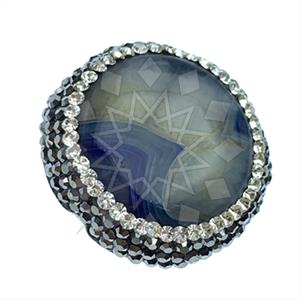 925 Sterling Silver Gem and Crystals Gemstone Rings