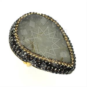 925 Sterling Silver Gem and Crystals Gemstone Rings
