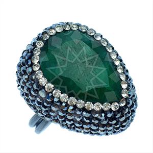 925 Sterling Silver Gem and Crystals Gemstone Rings