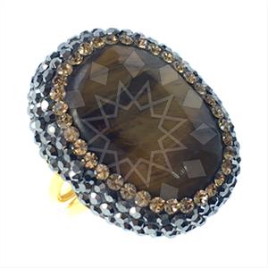 925 Sterling Silver Gem and Crystals Gemstone Rings