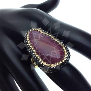 925 Sterling Silver Gem and Crystals Gemstone Rings