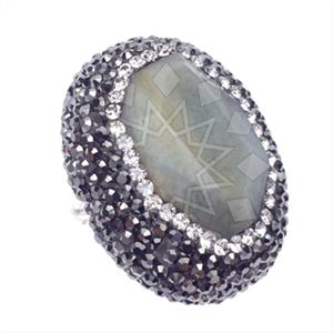 925 Sterling Silver Gem and Crystals Gemstone Rings