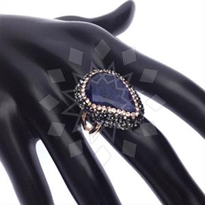 925 Sterling Silver Gem and Crystals Gemstone Rings