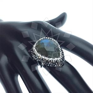 925 Sterling Silver Gem and Crystals Gemstone Rings