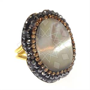 925 Sterling Silver Gem and Crystals Gemstone Rings