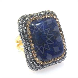 925 Sterling Silver Gem and Crystals Gemstone Rings