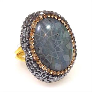 925 Sterling Silver Gem and Crystals Gemstone Rings