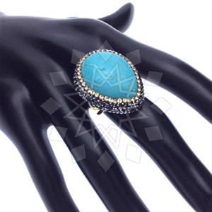 925 Sterling Silver Gem and Crystals Gemstone Rings