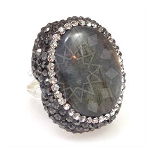 925 Sterling Silver Gem and Crystals Gemstone Rings