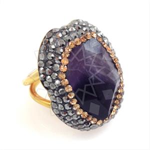 925 Sterling Silver Gem and Crystals Gemstone Rings
