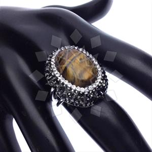 925 Sterling Silver Gem and Crystals Gemstone Rings