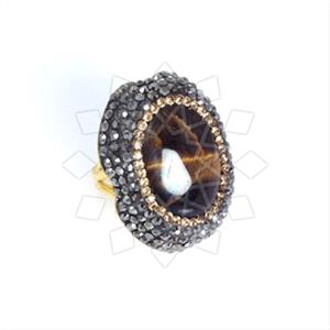 925 Sterling Silver Gem and Crystals Gemstone Rings