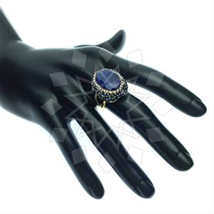 925 Sterling Silver Gem and Crystals Gemstone Rings