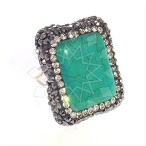 925 Sterling Silver Gem and Crystals Gemstone Rings