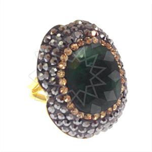 925 Sterling Silver Gem and Crystals Gemstone Rings