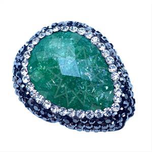 925 Sterling Silver Gem and Crystals Gemstone Rings