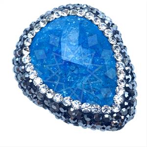 925 Sterling Silver Gem and Crystals Gemstone Rings