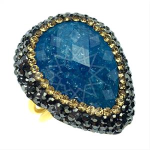 925 Sterling Silver Gem and Crystals Gemstone Rings