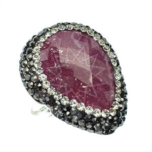 925 Sterling Silver Gem and Crystals Gemstone Rings