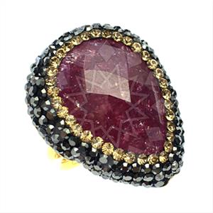 925 Sterling Silver Gem and Crystals Gemstone Rings