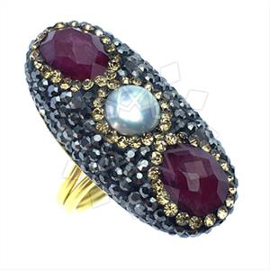 925 Sterling Silver Gem and Crystals Gemstone Rings