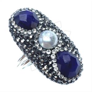 925 Sterling Silver Gem and Crystals Gemstone Rings