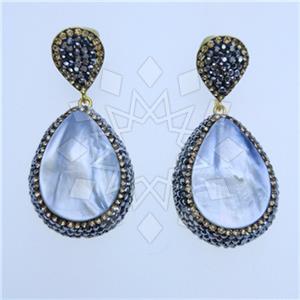 Fashion Gem and Crystals Dangle Earrings