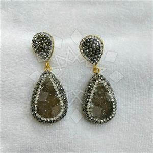 Fashion Gem and Crystals Dangle Earrings