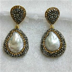 Fashion Gem and Crystals Dangle Earrings