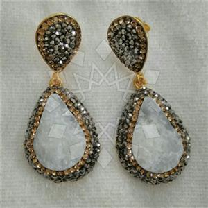 Fashion Gem and Crystals Dangle Earrings