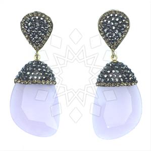Fashion Gem and Crystals Single Drop Earrings