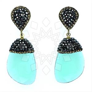 Fashion Gem and Crystals Single Drop Earrings