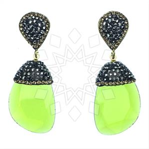 Fashion Gem and Crystals Single Drop Earrings
