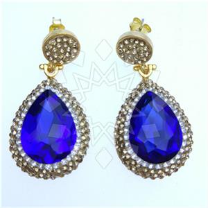 Fashion Gem and Crystals Single Drop Earrings
