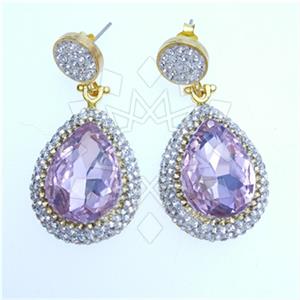 Fashion Gem and Crystals Single Drop Earrings