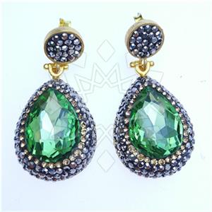 Fashion Gem and Crystals Single Drop Earrings
