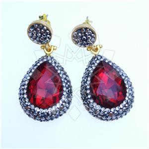 Fashion Gem and Crystals Single Drop Earrings