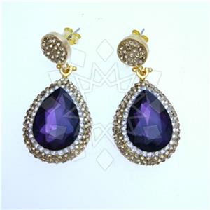 Fashion Gem and Crystals Single Drop Earrings