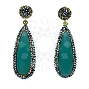 Fashion Gem and Crystals Single Drop Earrings