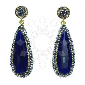 Fashion Gem and Crystals Single Drop Earrings