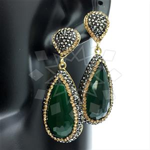Fashion Gem and Crystals Single Drop Earrings