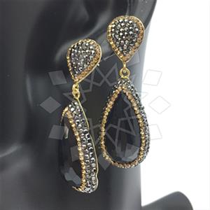 Fashion Gem and Crystals Single Drop Earrings