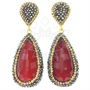 Fashion Gem and Crystals Single Drop Earrings