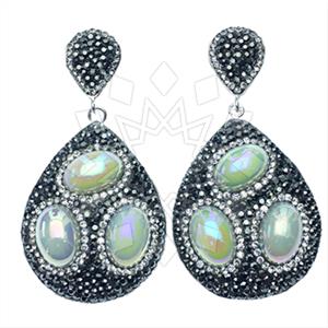 Fashion Gem and Crystals Single Drop Earrings