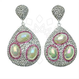 Fashion Gem and Crystals Single Drop Earrings
