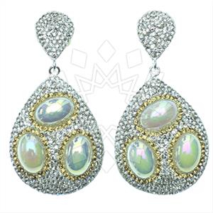 Fashion Gem and Crystals Single Drop Earrings