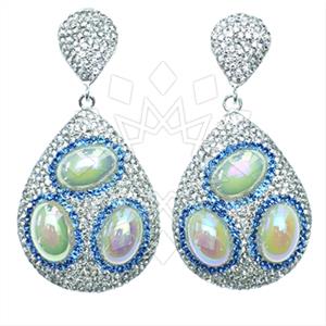 Fashion Gem and Crystals Single Drop Earrings