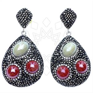 Fashion Gem and Crystals Single Drop Earrings