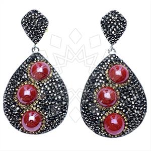Fashion Gem and Crystals Single Drop Earrings