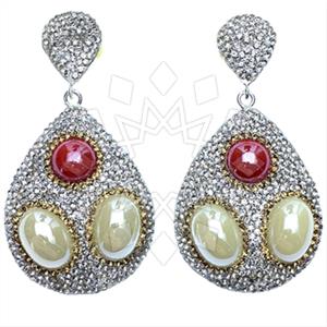 Fashion Gem and Crystals Single Drop Earrings